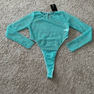 Tiffany Blue Fishnet Body Suit